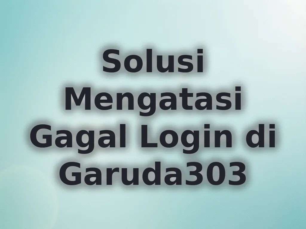 Solusi Mengatasi Gagal Login di Garuda303